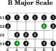 b flat major scale bass guitar